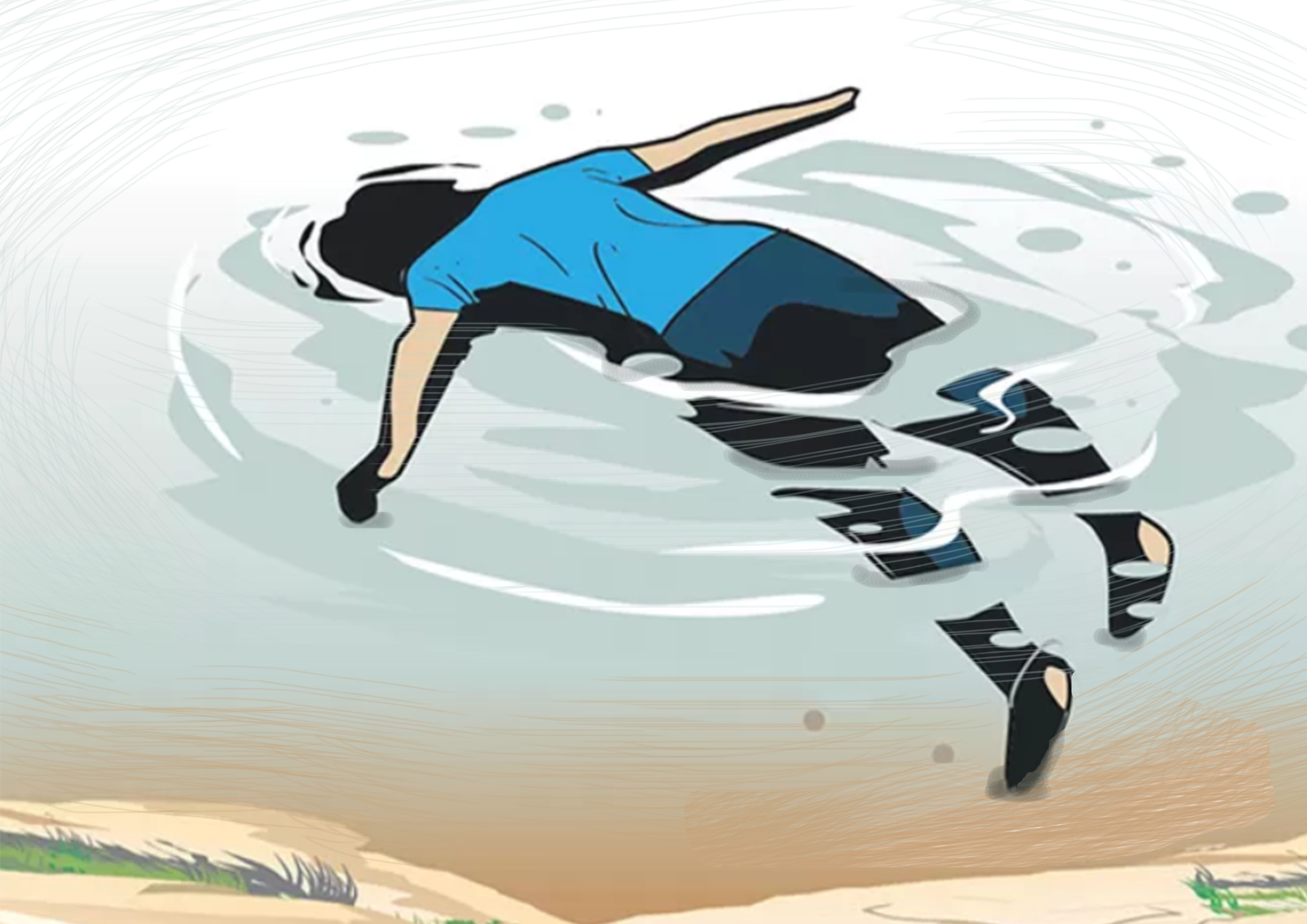 Ilustrasi jasad mengambang di sungai.