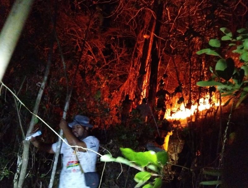 Peristiwa kebakaran lahan pegunungan di Desa Tlogokotes, Bagelen, Purworejo pada Mnggu (29/9/2024).