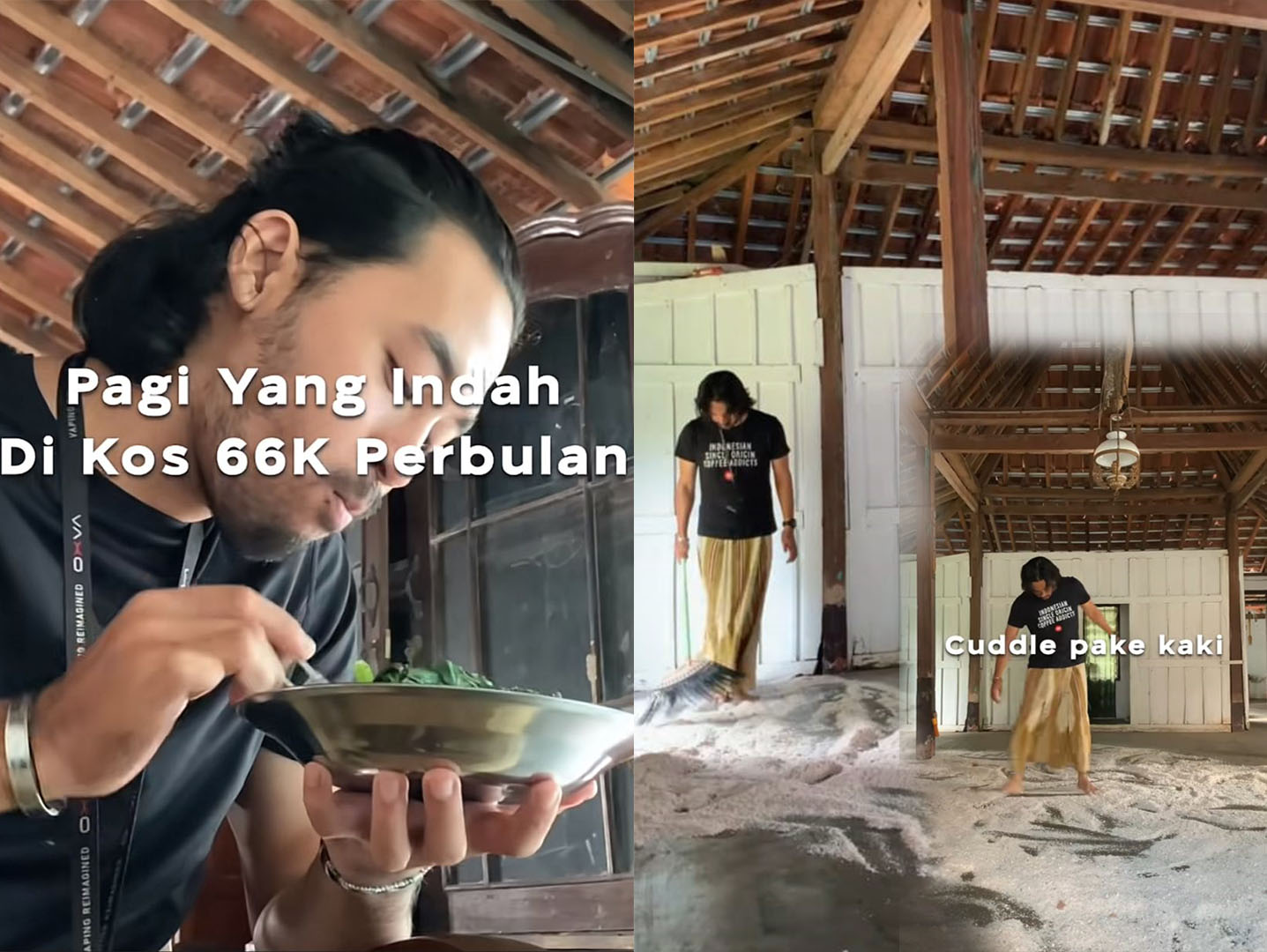Farid penghuni kos viral dengan harga Rp 66 ribu per bulan.
