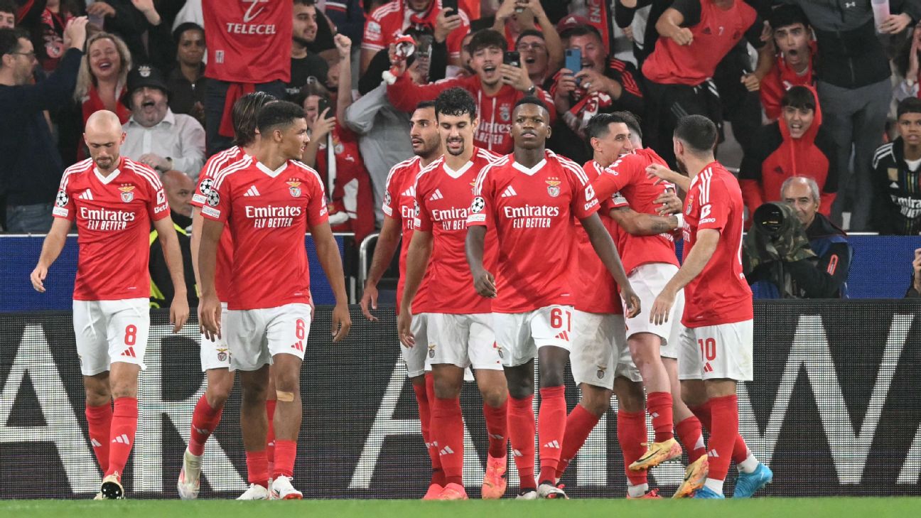 Selebrasi penggawa Benfica usai lumat habis Atletico Madrid 4-0 di Liga Champions