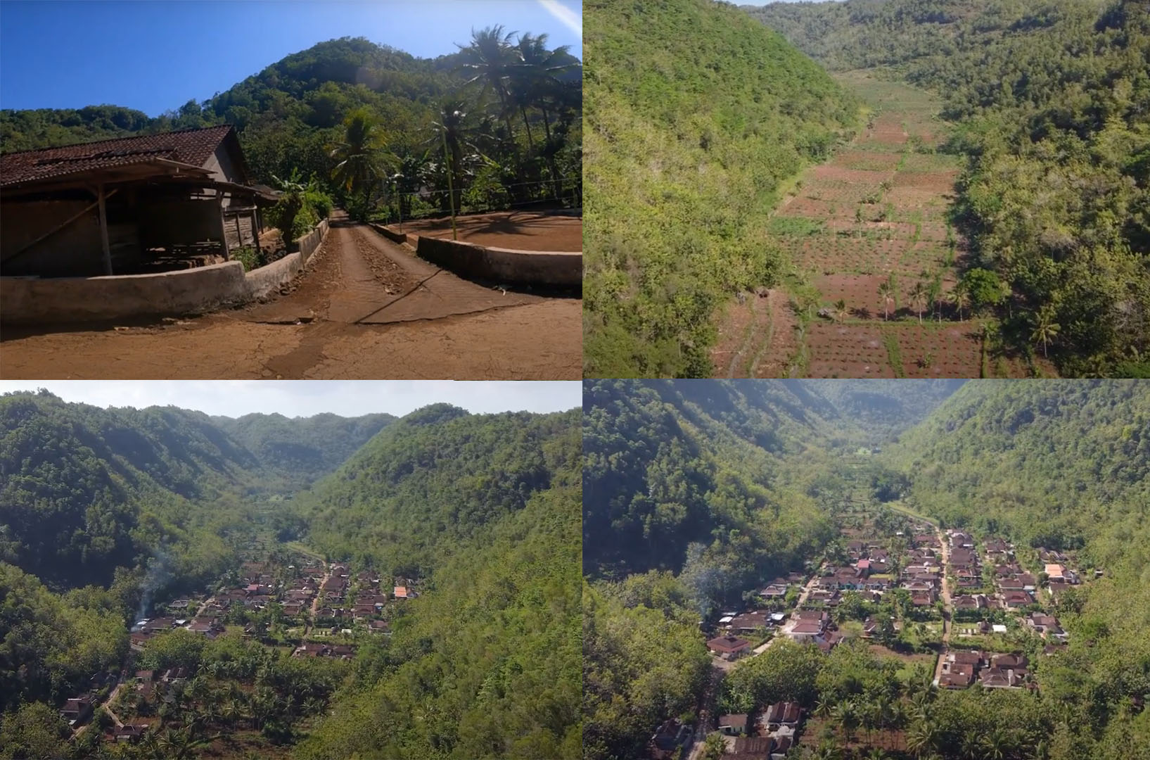 Pesona alam Dusun Wotowati, Kelurahan Pucung, Kepanewon Girisubo, Kabupaten Gunungkidul, Daerah Istimewa Yogyakarta (DIY) yang letaknya di tengah lembah sungai purba.