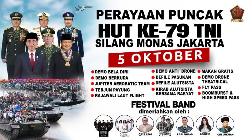Informasi acara HUT TNI.