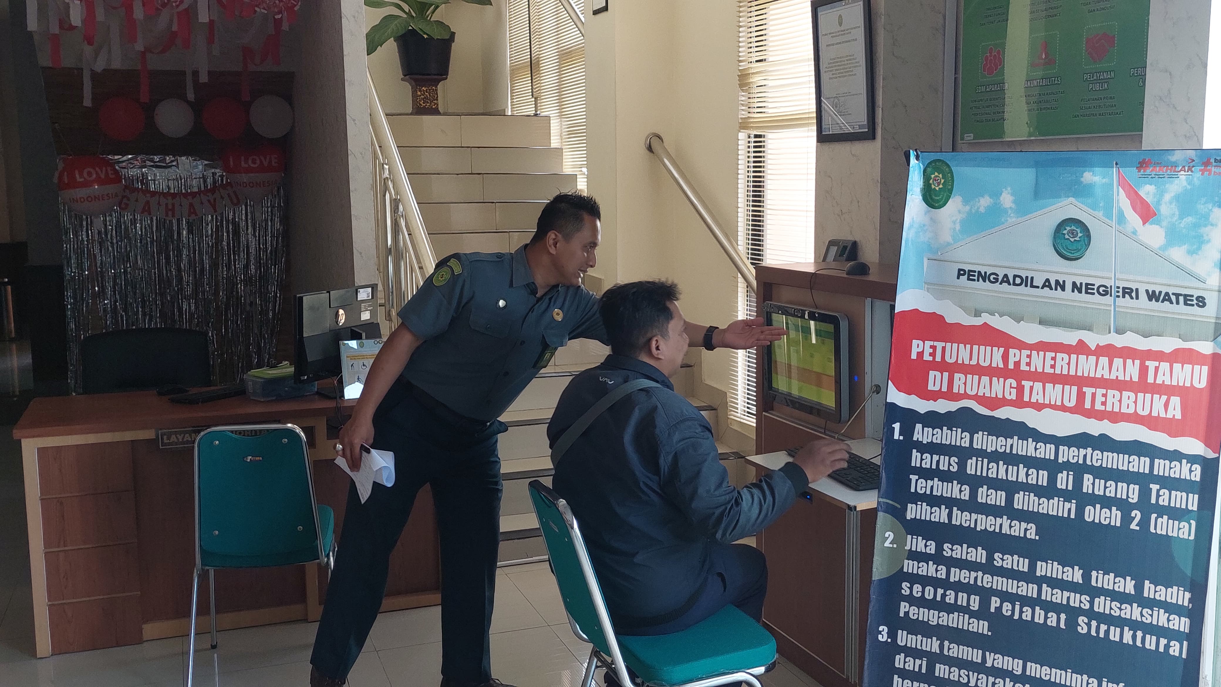 PELAYANAN: Ruang pelayanan di ruang PTSP Pengadilan Negeri Wates Kelas IB.