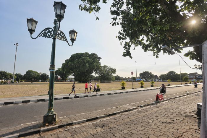 Lokasi kegiatan acara senam dan jalan sehat di Alun-Alun Kidul yang dibatalkan pada Minggu (6/10/2024) lalu.