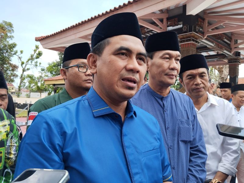 Cawagub Jateng Taj Yasin usai berziarah ke makam Jendral Sarwo Edhie Wibowo, Selasa (8/10/2024).