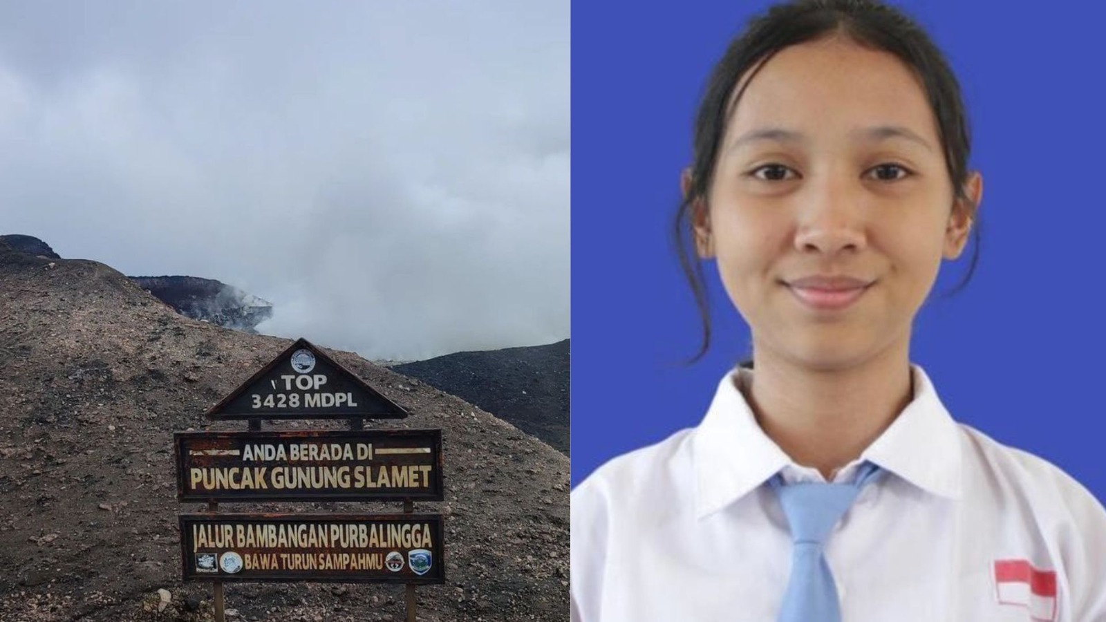 Vio 17 tahun, pendaki Wanita di Gunung Slamet dilaporkan hilang.
