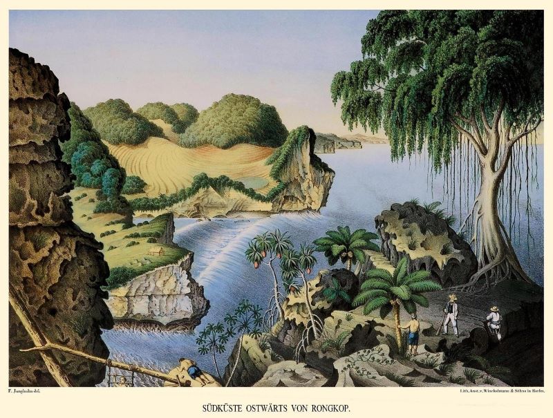 Pantai Ngungap yang dilukis oleh pelukis asal Jerman.