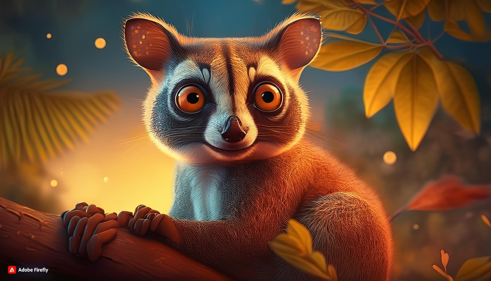Ilustrasi Kukang Hewan yang Unik (AI/Adobe Frefly)