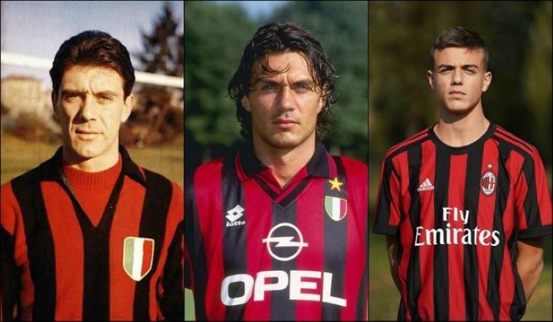 Foto Paling Kiri Cesare Maldini, Paulo Maldini (tengah), Daniel Maldini (kanan).