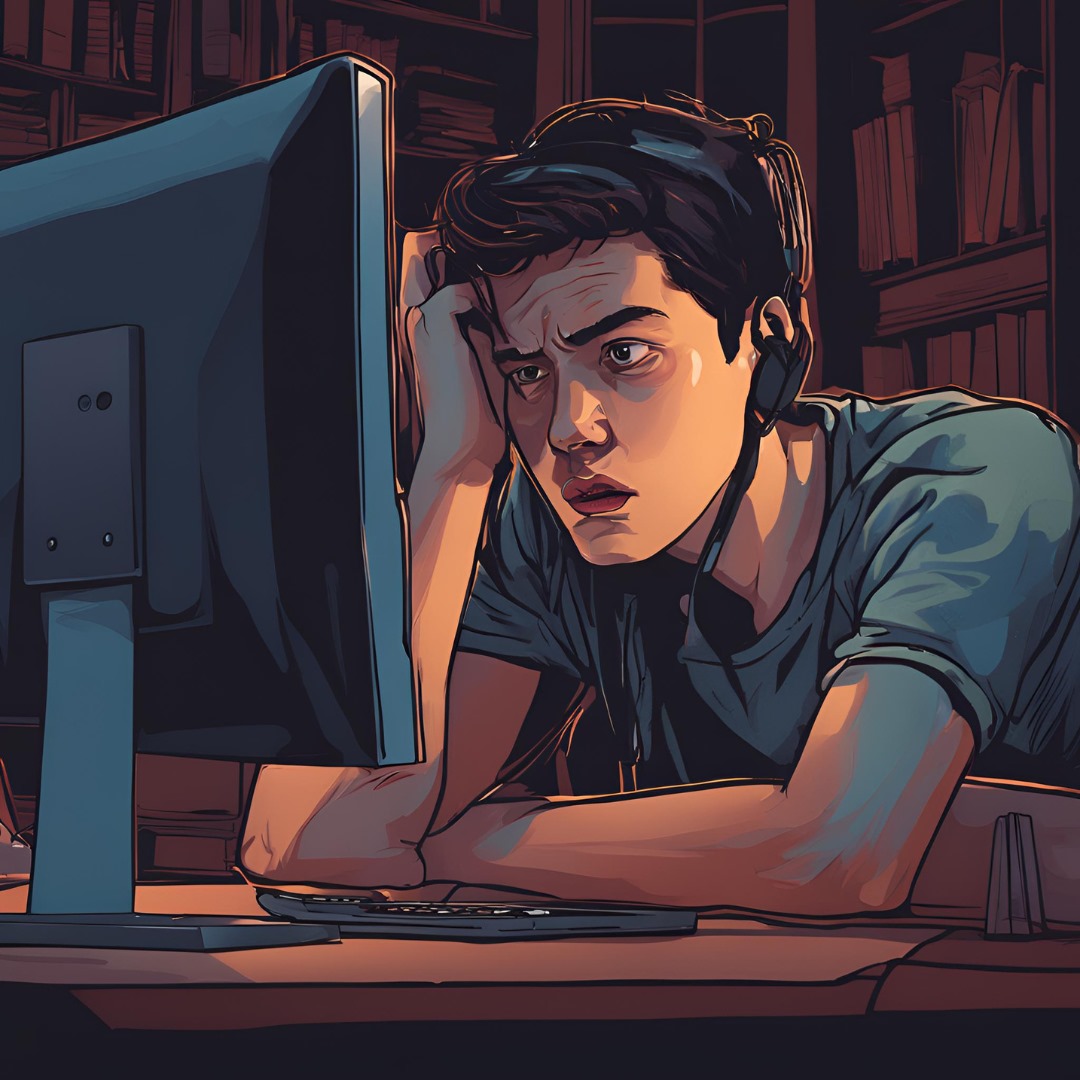 Ilustrasi mahasiswa bingung saat menghubungi dosen.