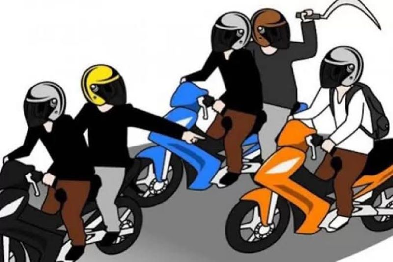 Ilustrasi kejahatan jalanan pembegalan.