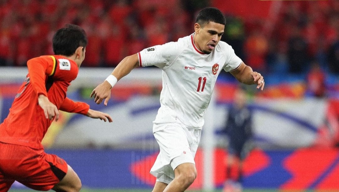 Timnas Indonesia tertinggal 2-0 di babak pertama atas China (ig timnasindonesia)