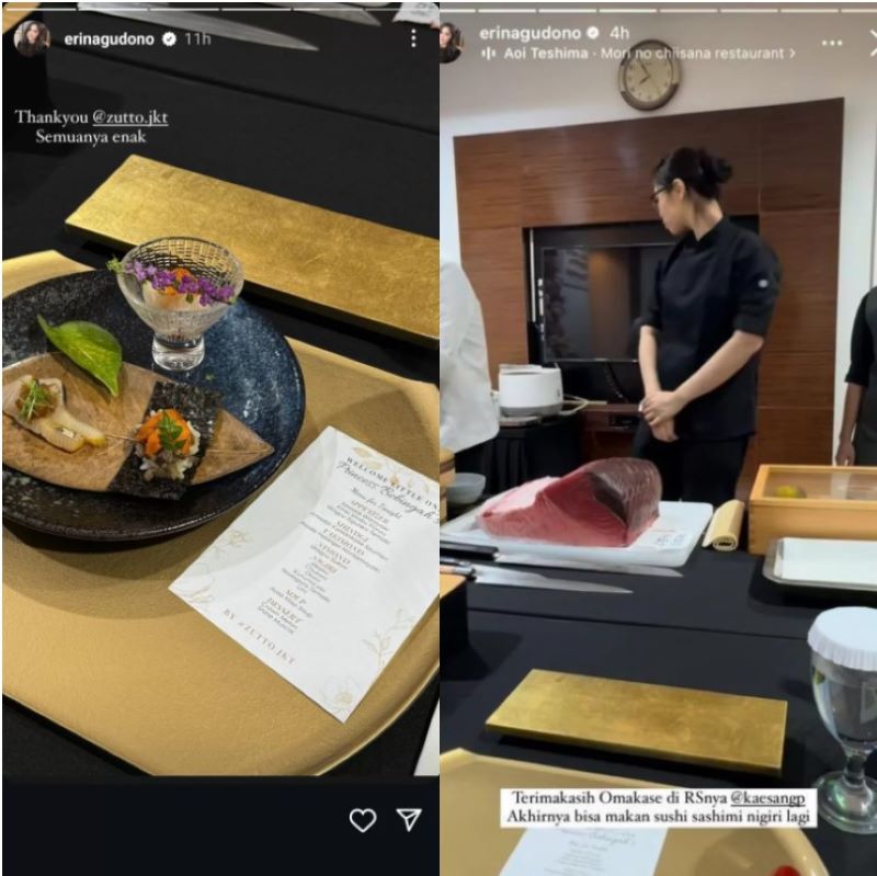 Erina Gudono pamer kemewahan lagi, makan sushi seharga jutaan.
