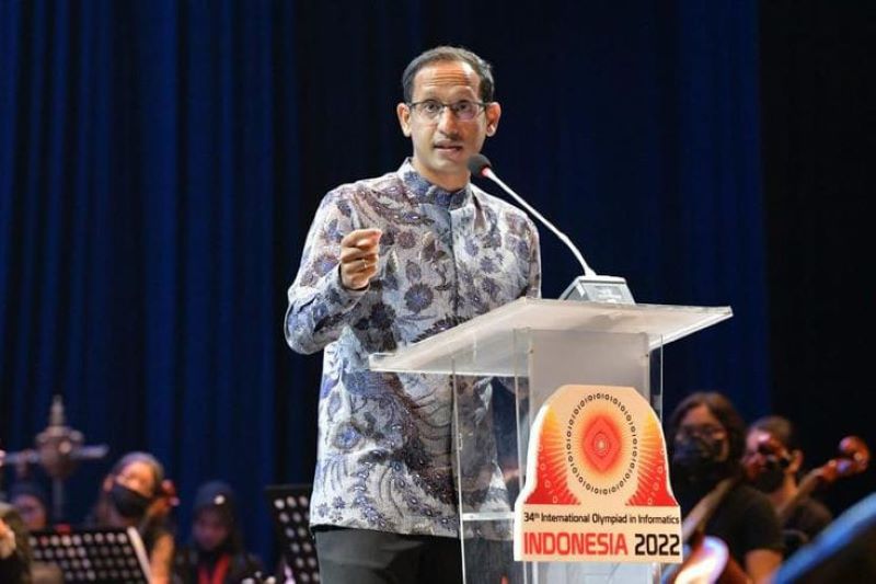 Nadiem Makarim saat berpidato.