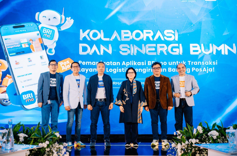 Launching fitur baru BRImo Kirim Barang yang dihadiri sejumlah pejabat pimpinan BRI dan tokoh pemerintahan.