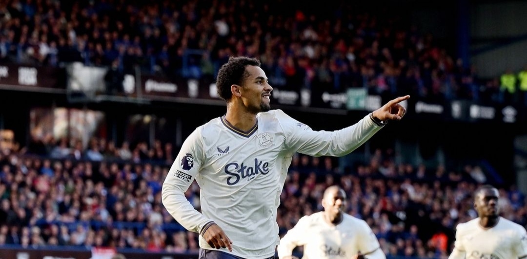 Selebrasi penggawa Everton usai cetak gol ke gawang Ipswich Town