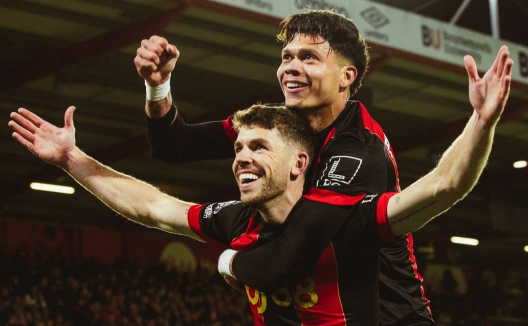 Selebrasi pemain Bournemouth usai kalahkan Arsenal