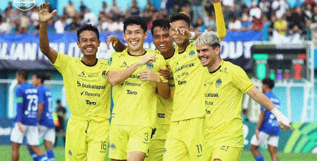 Selebrasi penggawa PSIM Jogja usai jebol gawang Persiku Kudus (ig psimjogja_official)