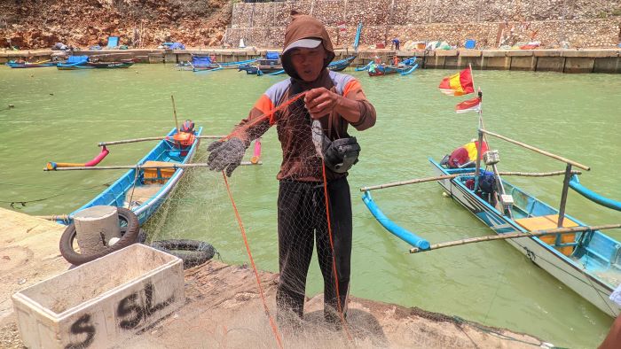 LENGANG: Kondisi Pelabuhan Perikanan Pantai (PPP) Gesing yang baru diresmikan Selasa (22/10/2024). Peresmian langsung dilakukan oleh Wakil Gubernur DIY KGPAA Paku Alam.