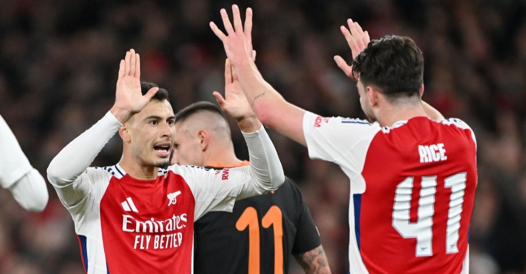 Penggawa Arsenal rayakan kemenangan tipis atas Shaktar Donetsk di Liga Champions
