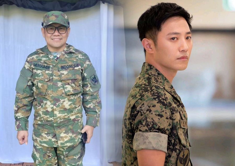 Cak Imin dan artis Korea mengenakan seragam loreng.