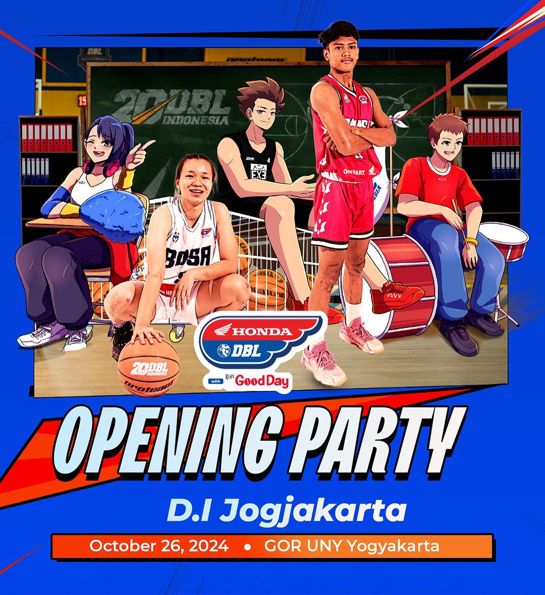 Sebanyak 27 tim putra dan 17 tim putri akan bersaing dalam gelaran Honda DBL with Kopi Good Day 2024 DI Yogyakarta