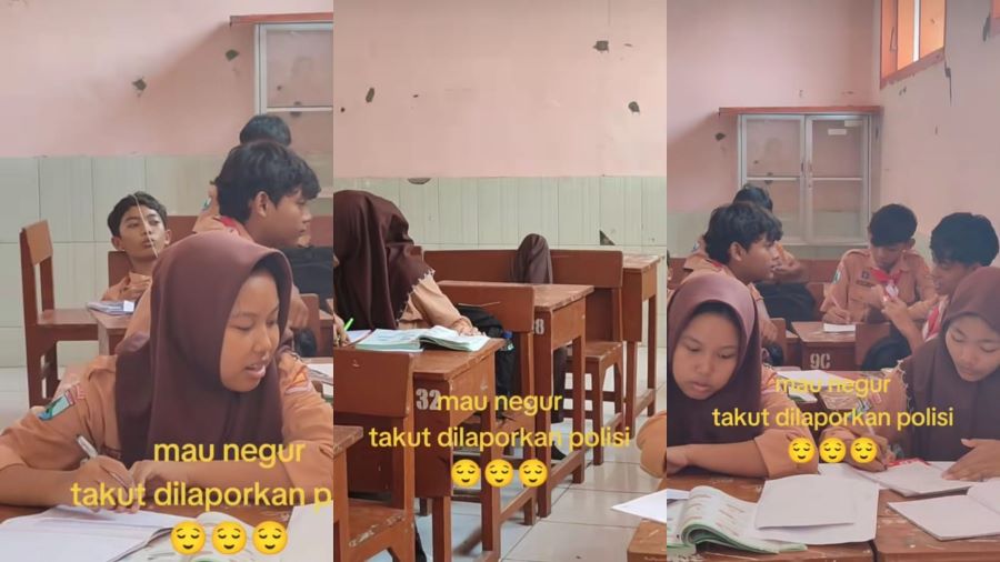 Murid yang seenaknya saat gurunya mengajar.