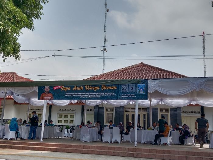 PROGRAM BARU: Pelaksanaan kegiatan Sapa Aruh Warga Sleman di Lapangan Pemda Sleman.