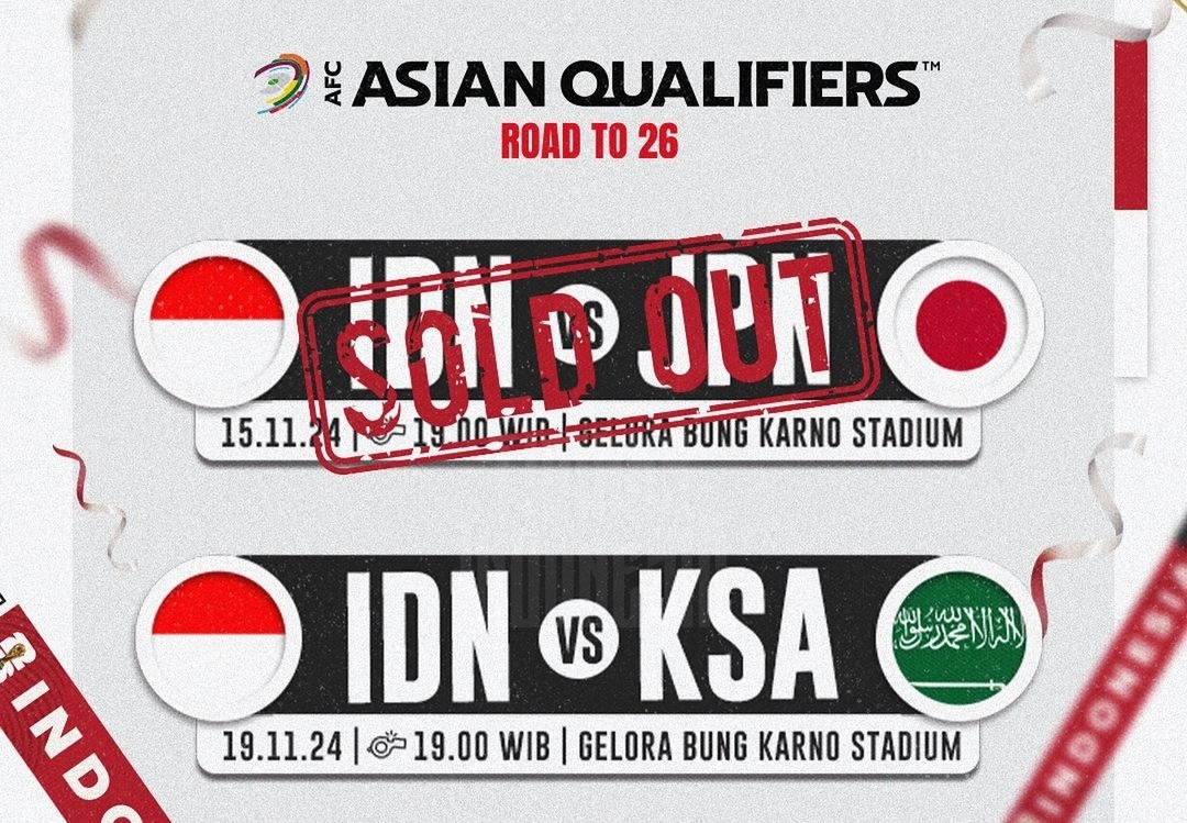Tiket Timnas Indonesia kontra Jepang ludes terjual (instagram timnasindonesia)