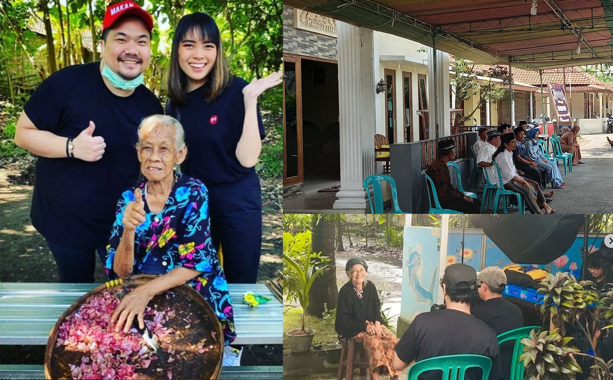 Sosok Mbok Marto ramah diajak foto pembeli di warungnya dan suasana rumah duka dan tamu yang berdatangan untuk melayat Mbok Marto.&nbsp;