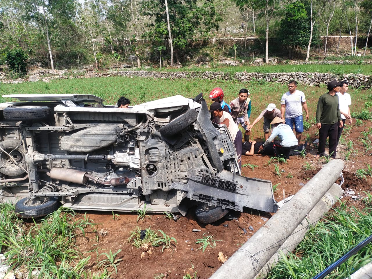 Kecelakaan tunggal di Jalan Bedoyo - Baran, Kalurahan Semugih, Kapanewon Rongkop, Gunungkidul, Rabu (6/11) sekira pukul 09.00 WIB.