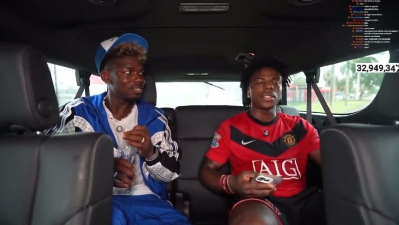 IShowSpeed (kanan) dan mantan bintang Manchester United dan Juventus, Paul Pogba.