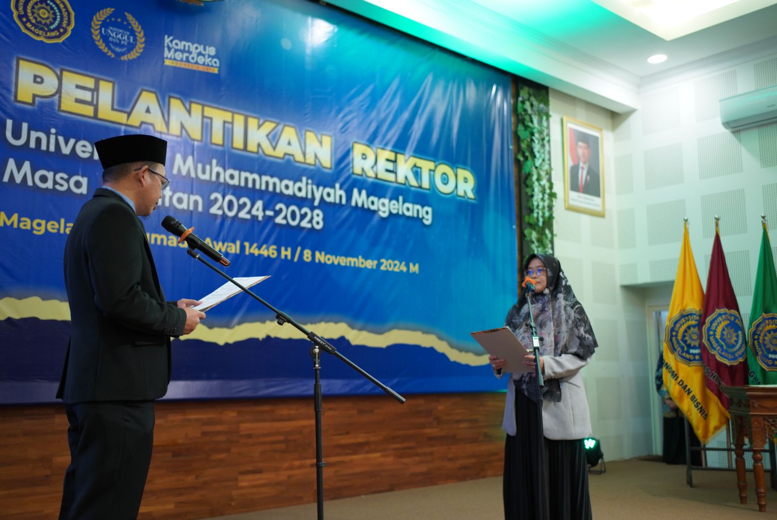 Dok: Humas Unimma  &nbsp;  RESMI: Majelis Diktilitbang PP Muhammadiyah saat melantik Rektor Unimma masa jabatan 2024-2028 di Auditorium Kampus 1 Unimma, Jumat (8/11).  &nbsp;