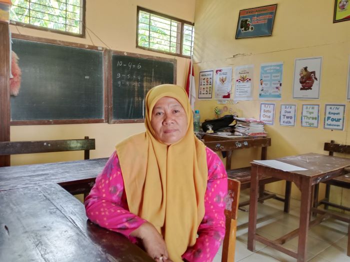 Sri Rahmawati saat ditemui di SDN Kandangan 2