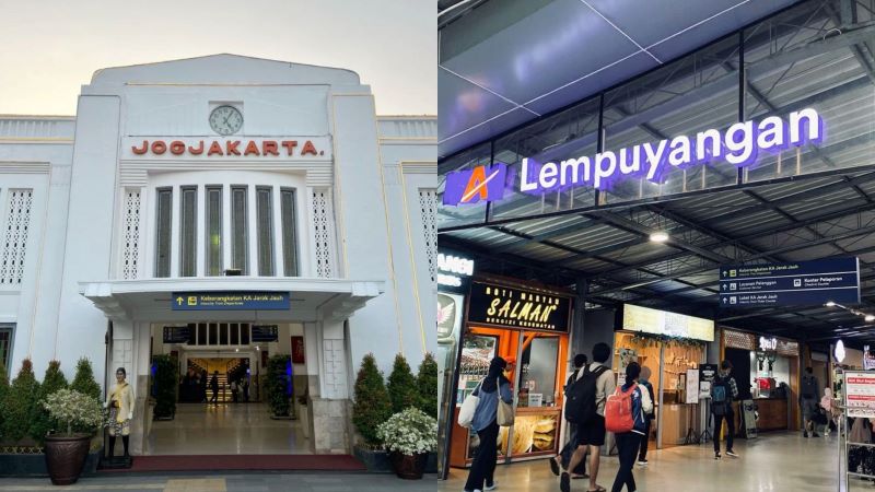 Staisun Tugu YK (kiri) Stasiun Lempuyangan LPN.