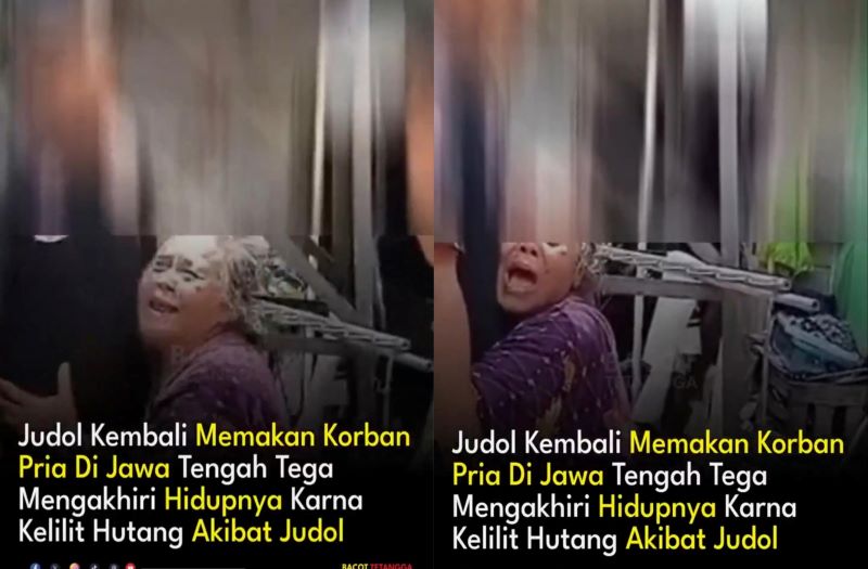 Tangkapan layar video Pria Cilacap berinisial MD (44) gantung bunuh diri akibat pinjol dan judol.