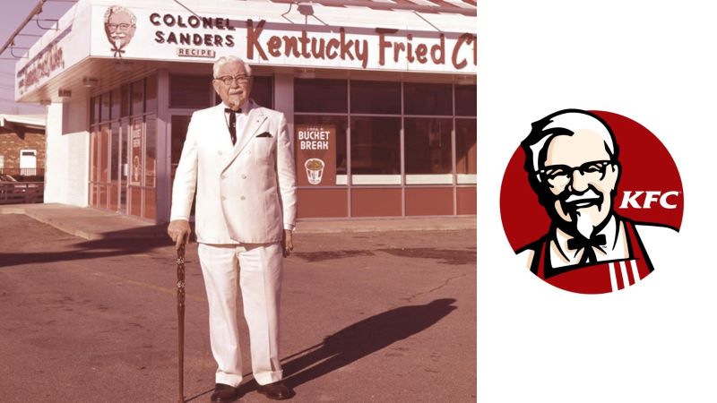 Kolonel Harland Sanders pendiri KFC di kedai pertamanya.