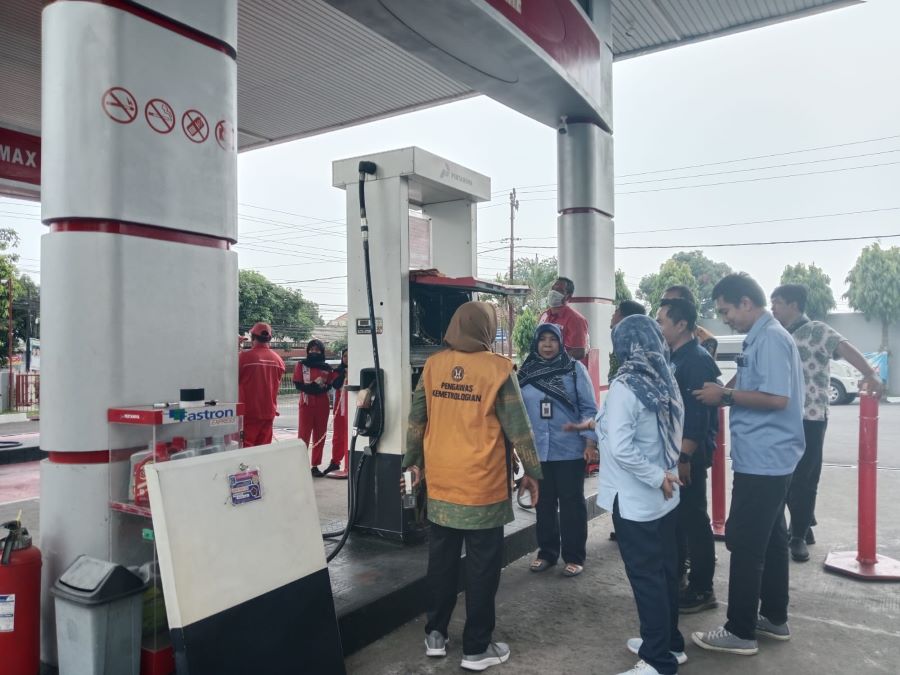 Proses inspeksi mendadak di SPBU Jalan Kaliurang