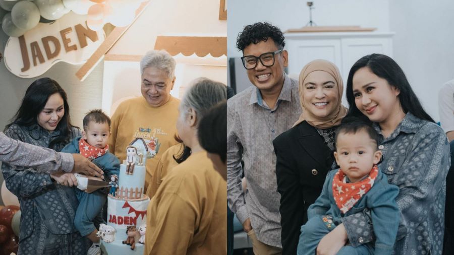 Denise melakukan kegiatan untuk memeriahkan hari ulangtahun anaknya.
