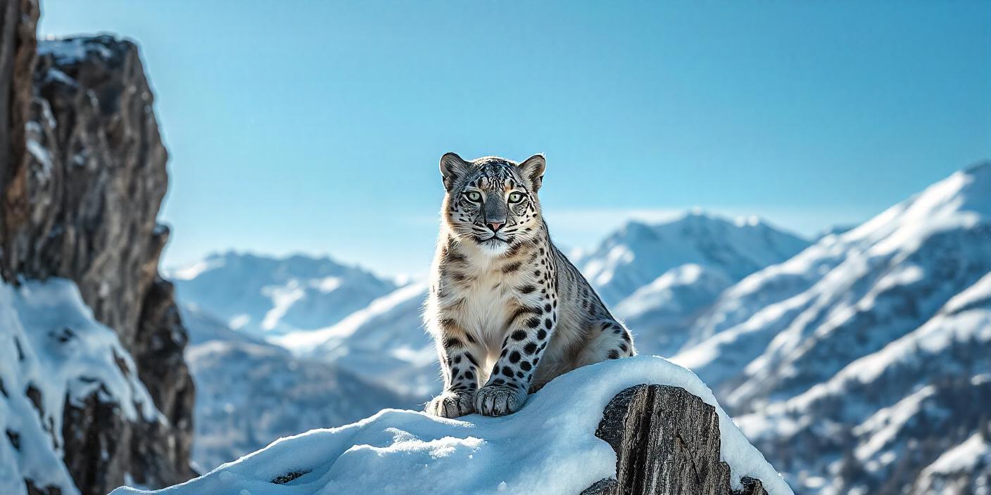 Ilustrasi Snow leopard (Macan Tutul Salju).  (AI/Freepik.com)