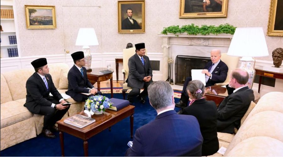 Prabowo dan Biden berdiskusi di Gedung Putih tentang solusi dua negara untuk perdamaian Palestina dan keamanan Israel.