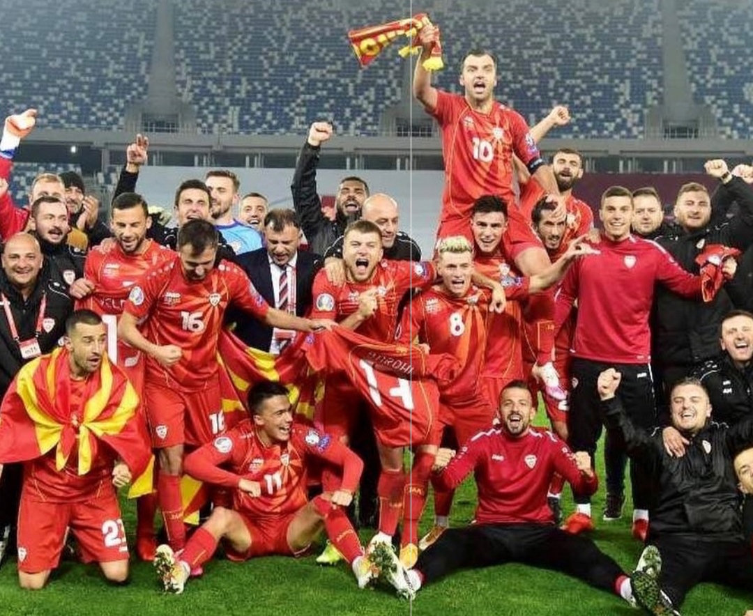 Timnas Makedonia Utara rayakan kepastian promosi ke Liga B Uefa Nations League