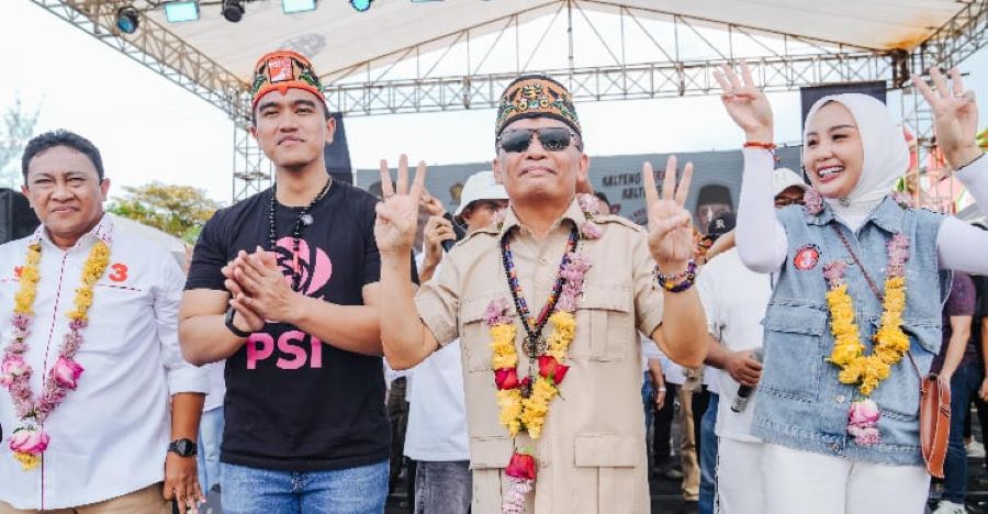 Kunjungan Kaesang saat menghadiri kampanye akbar Agustiar-Edy.