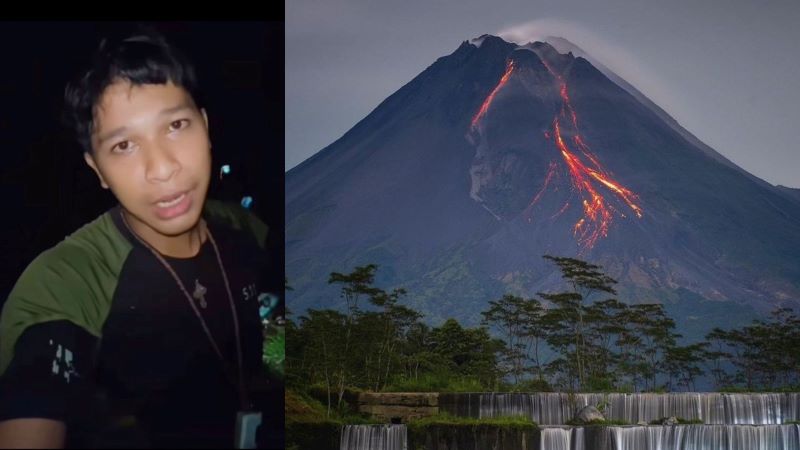Seorang Pria Nekat Menantang Penunggu Gunung Merapi.