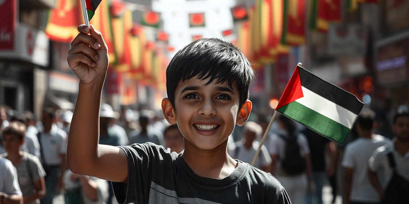 Ilustrasi Seorang Anak Pejuang Palestina.  (AI/Freepik.com)
