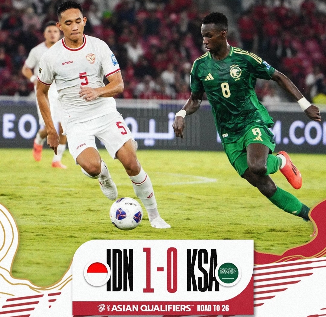 Gol Marcelino Ferdinan bawa Timnas Indonesia ungguli Arab Saudi 1-0 di babak pertama