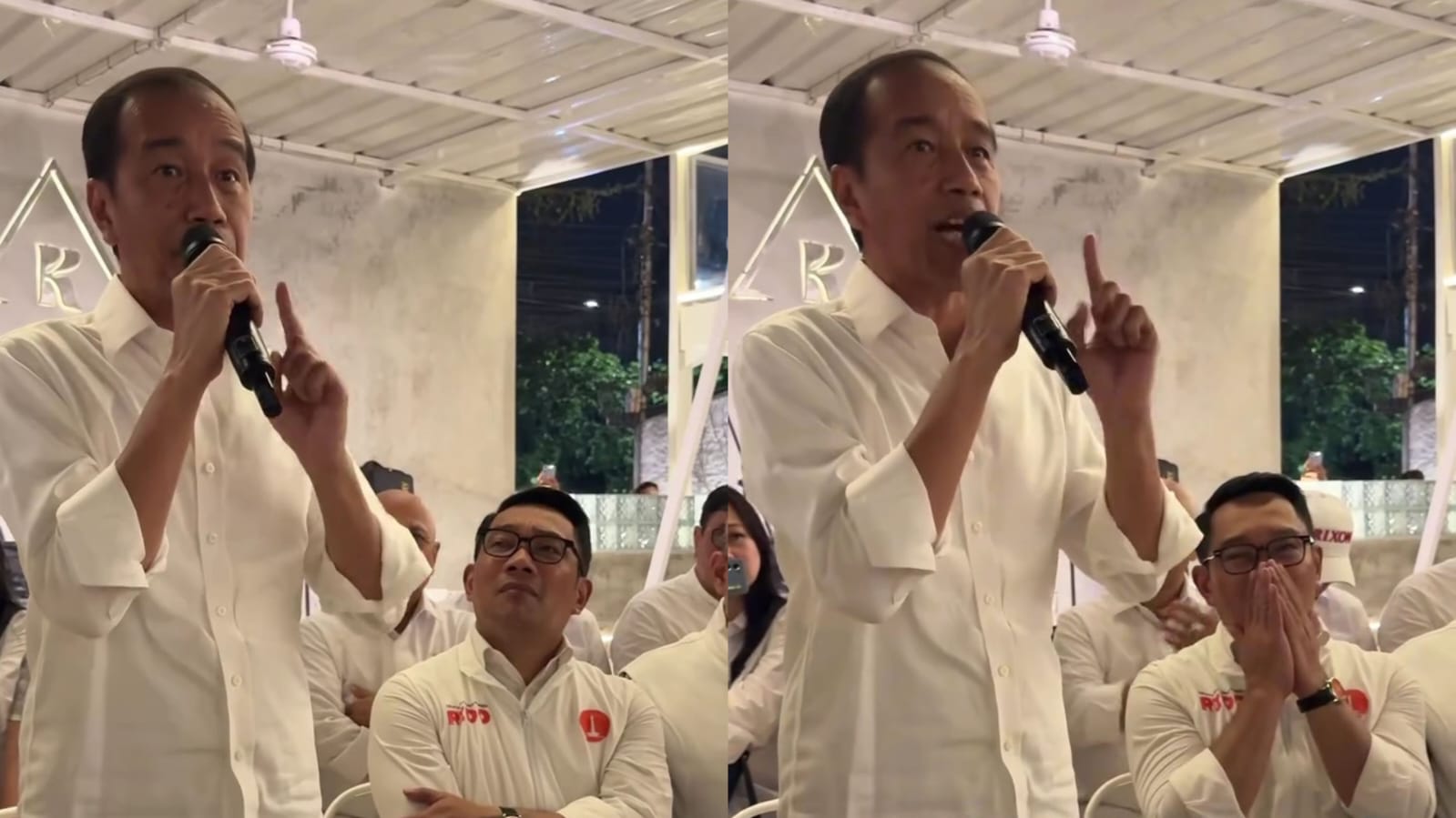 Potret Jokowi saat memberikan dukungan kepada Ridwan Kamil-Suswono.
