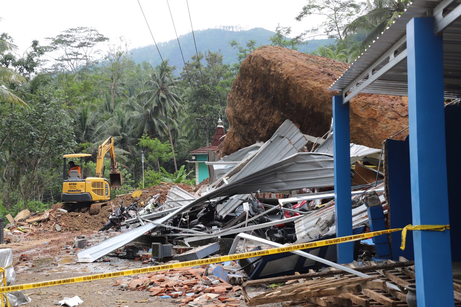 lokasi tanah longsor di Dusun Peniron, Desa Plipiran, Bruno, Purworejo