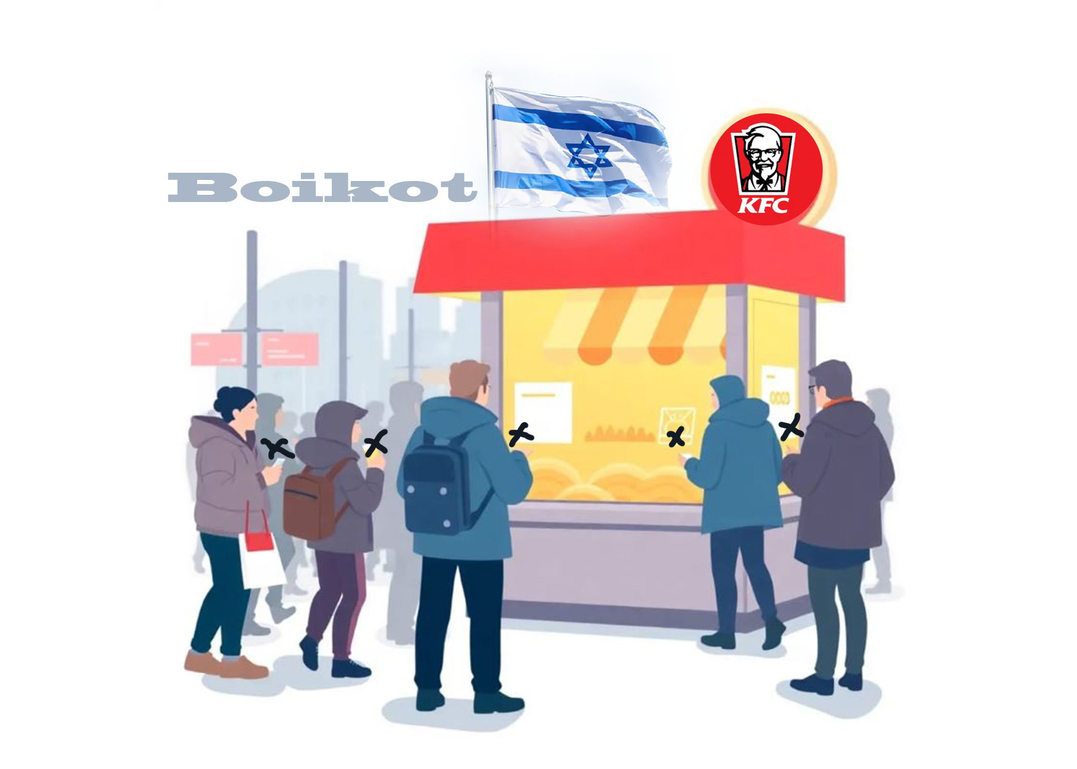 KFC menjadi salah satu produk yang  mendapatkan boikot karena terafiliasi dengan Israel.