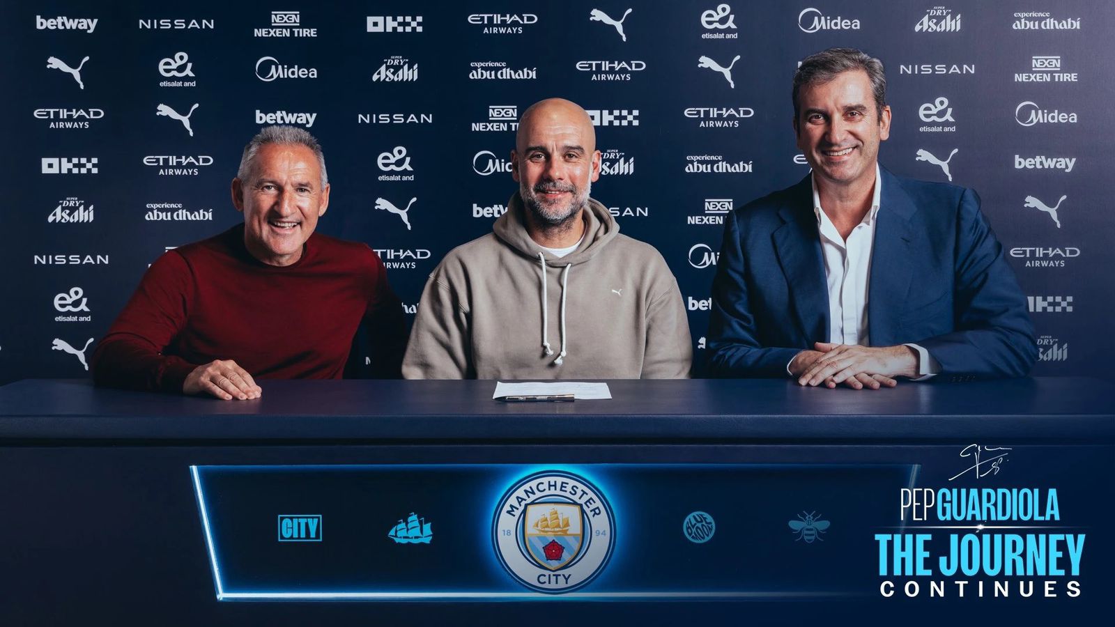 Pep Guardiola memperpanjang kontrak di Manchester City hingga 2027.